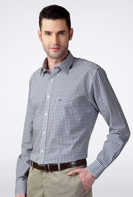 Allen Solly Navy Checks Casual Shirt Allen Solly Navy Checks Casual Shirt