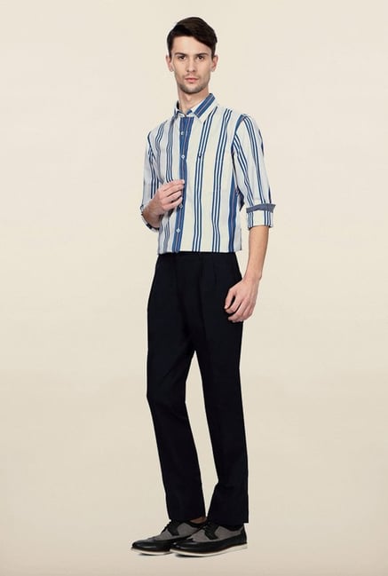 Allen Solly White Striped Casual Shirt Allen Solly White Striped Casual Shirt