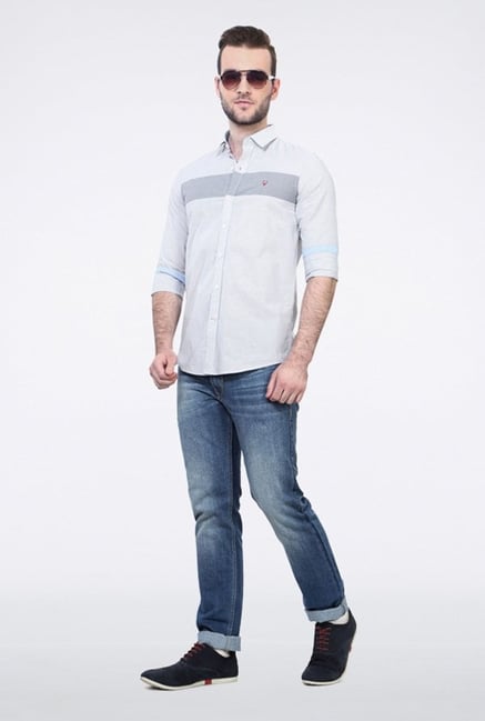 Allen Solly Blue Striped Casual Shirt Allen Solly Blue Striped Casual Shirt