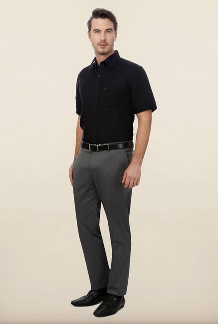 Allen Solly Black Solid Casual Shirt Allen Solly Black Solid Casual Shirt