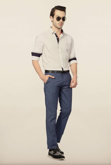 Allen Solly White Printed Casual Shirt Allen Solly White Printed Casual Shirt