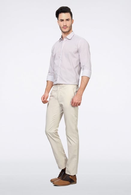 Allen Solly Beige Solid Casual Trouser Allen Solly Beige Solid Casual Trouser