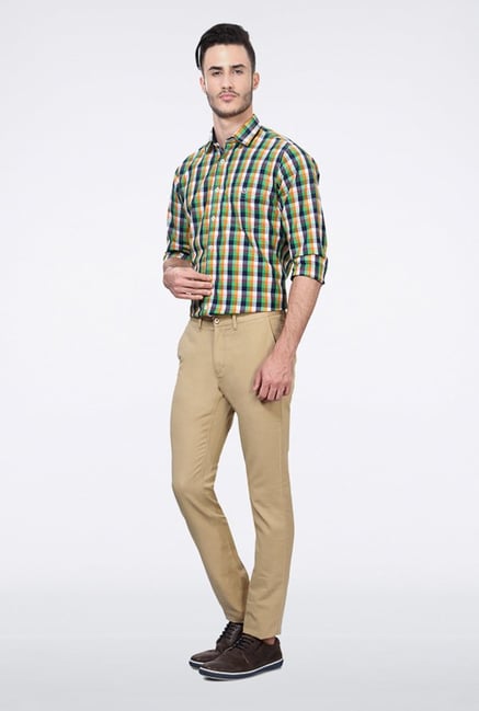 Allen Solly Beige Slim Fit Casual Trouser Allen Solly Beige Slim Fit Casual Trouser