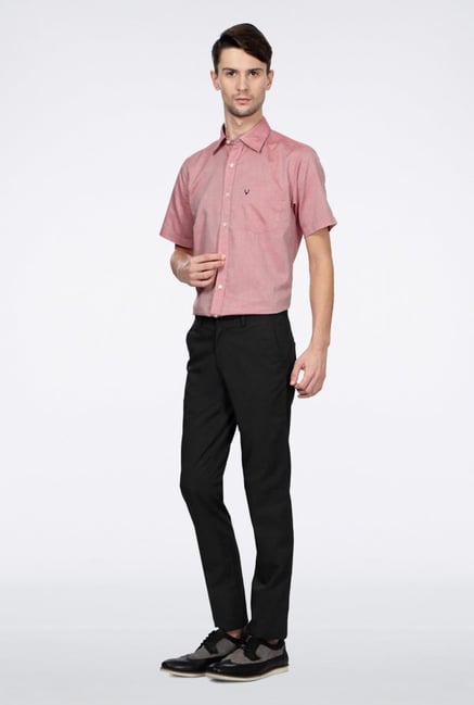 Allen Solly Charcoal Solid Casual Trouser Allen Solly Charcoal Solid Casual Trouser