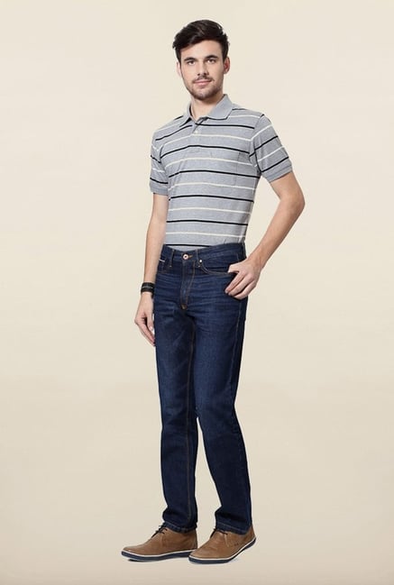 Allen Solly Blue Solid Jeans Allen Solly Blue Solid Jeans