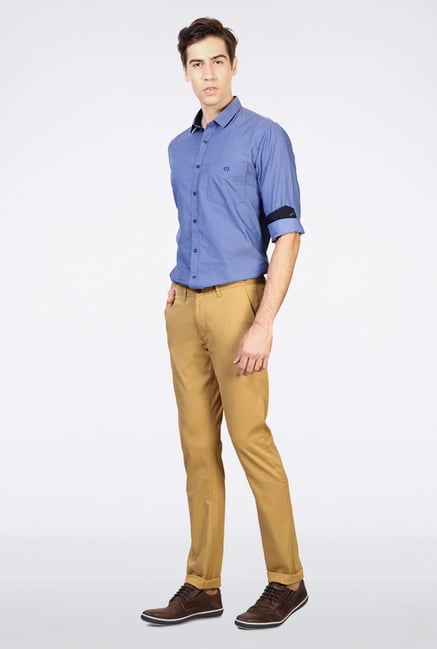 Allen Solly Khaki Solid Casual Trouser Allen Solly Khaki Solid Casual Trouser