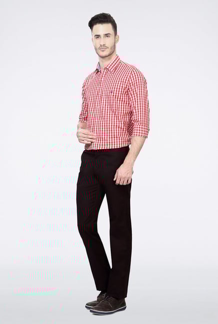 Allen Solly Brown Solid Casual Trouser Allen Solly Brown Solid Casual Trouser