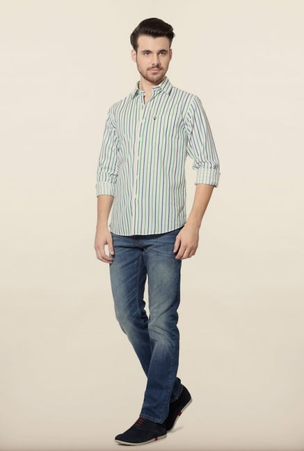 Allen Solly White Striped Casual Shirt Allen Solly White Striped Casual Shirt