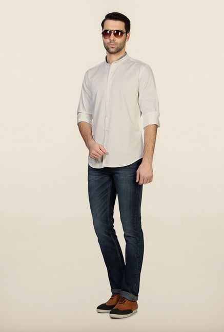 Van Heusen White Solid Cotton Shirt Van Heusen White Solid Cotton Shirt