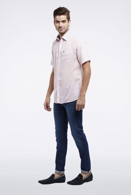Allen Solly Pink Solid Casual Shirt Allen Solly Pink Solid Casual Shirt