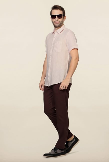 Allen Solly Pink Solid Casual Shirt Allen Solly Pink Solid Casual Shirt