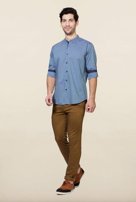 Van Heusen Blue Solid Shirt Van Heusen Blue Solid Shirt