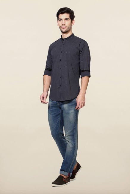Van Heusen Navy Printed Shirt Van Heusen Navy Printed Shirt