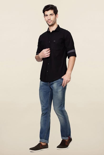 Van Heusen Black Solid Shirt Van Heusen Black Solid Shirt