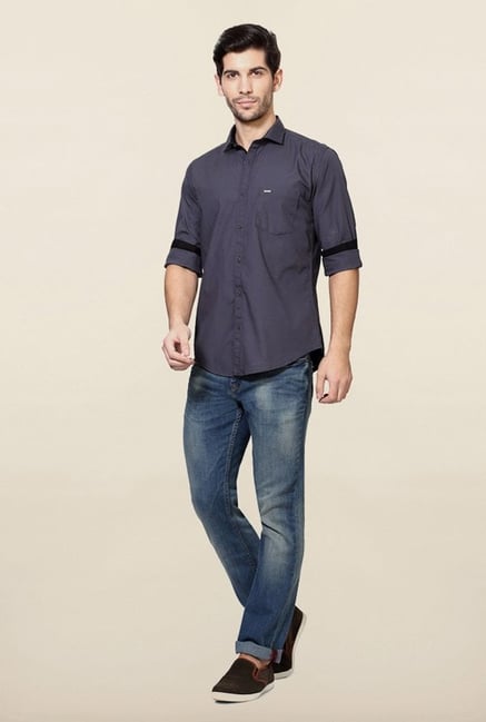 Van Heusen Navy Solid Shirt Van Heusen Navy Solid Shirt