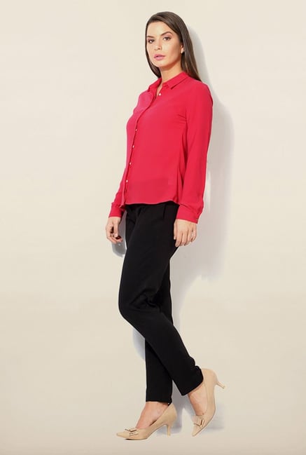 Van Heusen Pink Solid Shirt Van Heusen Pink Solid Shirt