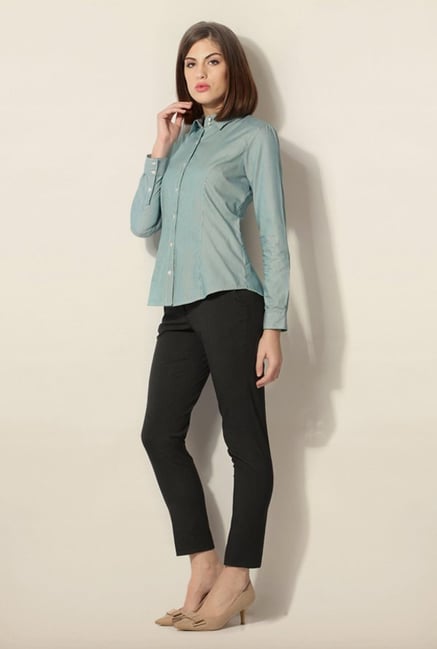 Van Heusen Green Striped Shirt Van Heusen Green Striped Shirt