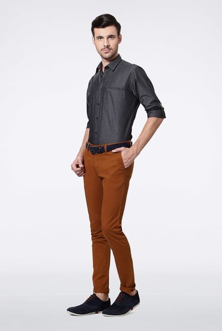 Van Heusen Grey Solid Casual Shirt Van Heusen Grey Solid Casual Shirt