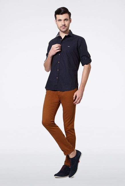 Van Heusen Navy Printed Casual Shirt Van Heusen Navy Printed Casual Shirt