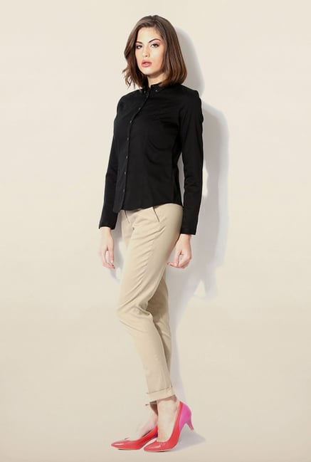Van Heusen Black Solid Shirt Van Heusen Black Solid Shirt