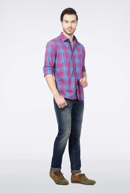 Van Heusen Blue Checks Casual Shirt Van Heusen Blue Checks Casual Shirt