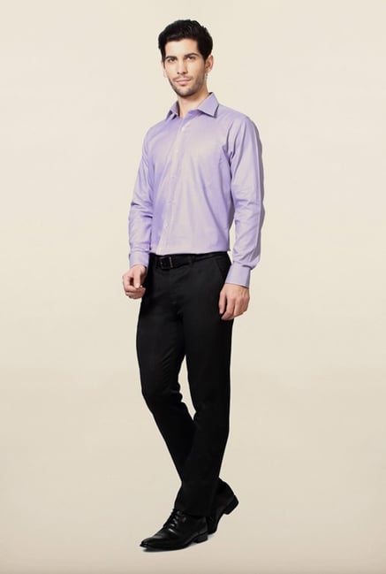 Van Heusen Lilac Self Printed Shirt Van Heusen Lilac Self Printed Shirt
