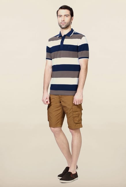 Van Heusen White & Blue Striped T Shirt Van Heusen White & Blue Striped T Shirt