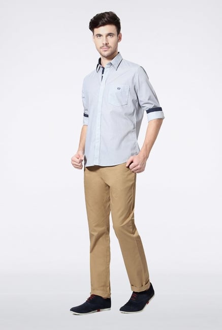 Van Heusen Blue Printed Casual Shirt Van Heusen Blue Printed Casual Shirt