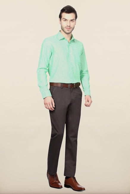Van Heusen Green Solid Casual Shirt Van Heusen Green Solid Casual Shirt