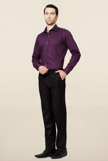 Van Heusen Purple Self Printed Shirt Van Heusen Purple Self Printed Shirt