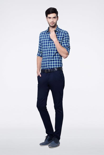 Van Heusen Blue Checks Casual Shirt Van Heusen Blue Checks Casual Shirt