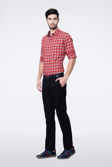 Van Heusen Red Checks Casual Shirt Van Heusen Red Checks Casual Shirt