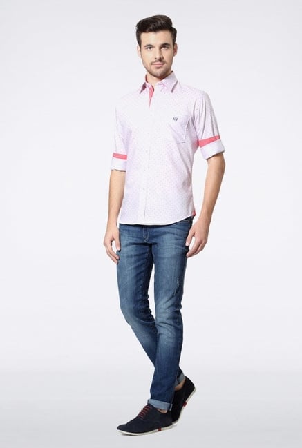 Van Heusen White Printed Casual Shirt Van Heusen White Printed Casual Shirt