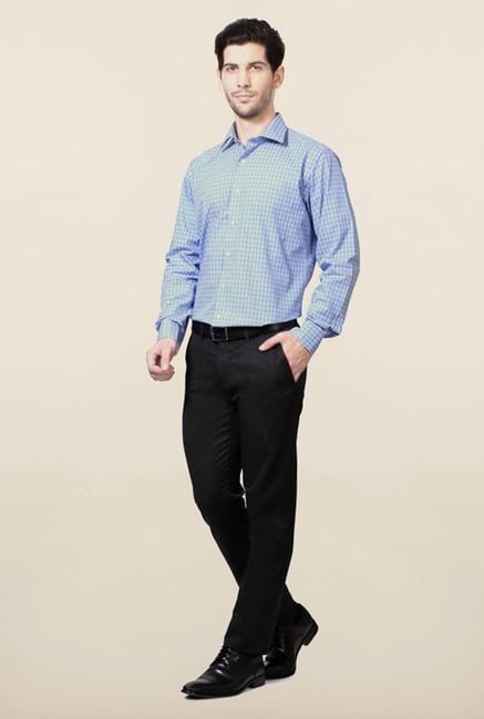 Van Heusen Blue Checks Cotton Shirt Van Heusen Blue Checks Cotton Shirt