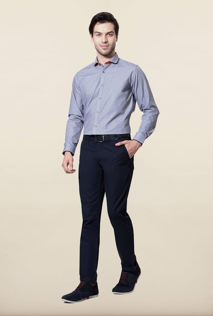 Van Heusen Blue Printed Casual Shirt Van Heusen Blue Printed Casual Shirt
