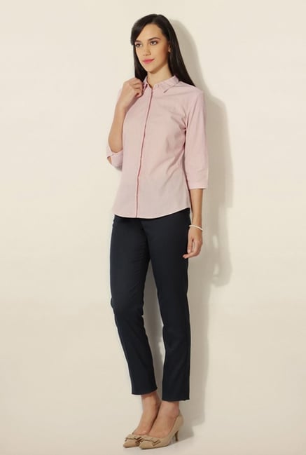 Van Heusen Pink Striped Cotton Shirt Van Heusen Pink Striped Cotton Shirt