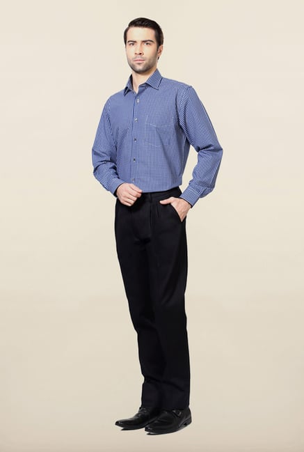 Van Heusen Navy Solid Pleated Trouser Van Heusen Navy Solid Pleated Trouser