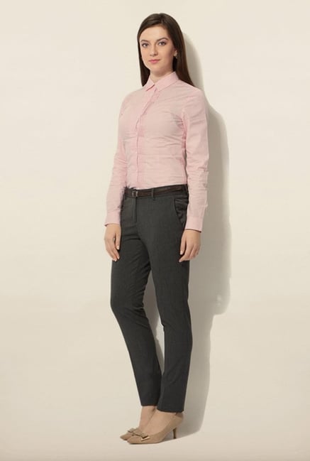 Van Heusen Dark Grey Striped Trouser Van Heusen Dark Grey Striped Trouser