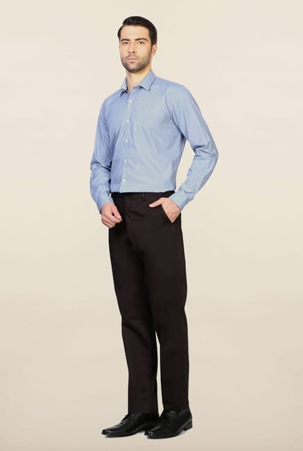 Van Heusen Brown Flat Front Cotton Trouser Van Heusen Brown Flat Front Cotton Trouser
