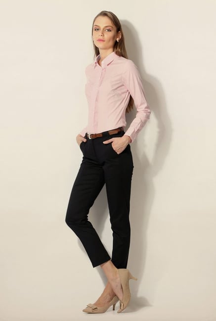 Van Heusen Black Solid Trouser Van Heusen Black Solid Trouser
