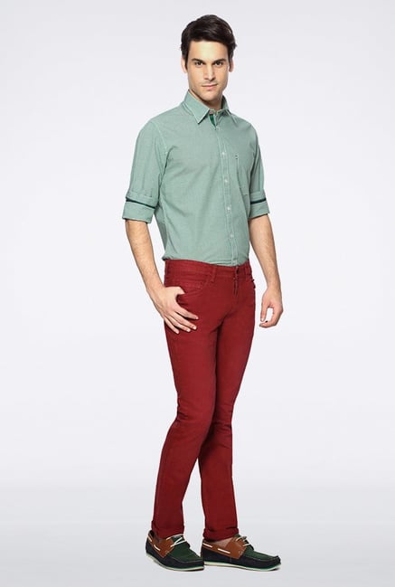 Van Heusen Red Casual Trousers Van Heusen Red Casual Trousers