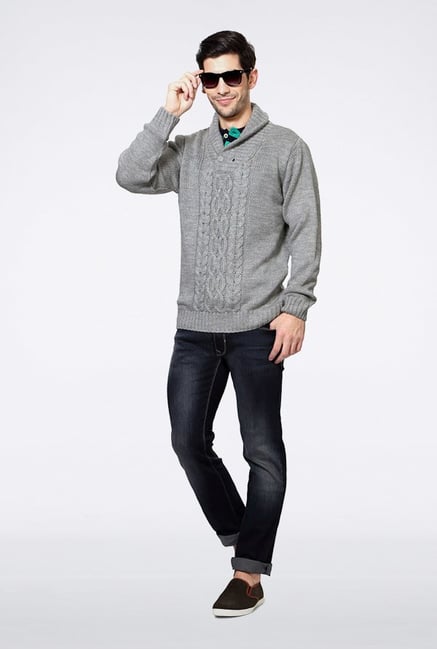 People Grey Acrylic Sweater People Grey Acrylic Sweater