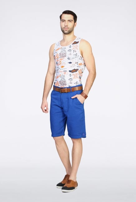 People Blue Solid Shorts People Blue Solid Shorts