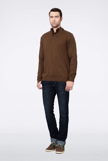 Van Heusen Brown Solid Sweater Van Heusen Brown Solid Sweater