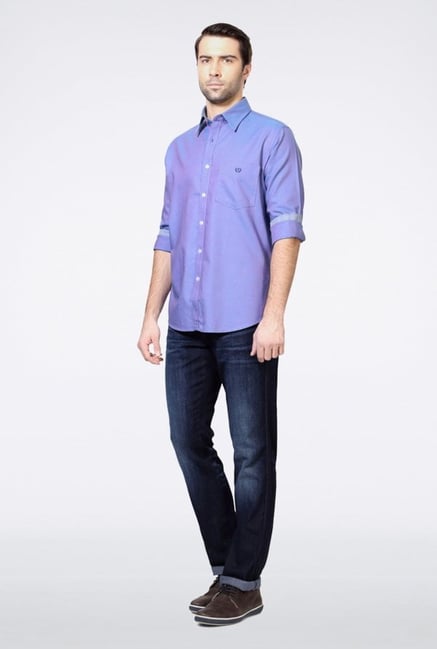 Van Heusen Purple Solid Casual Shirt Van Heusen Purple Solid Casual Shirt