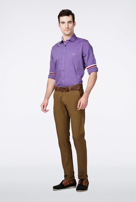 Van Heusen Purple Solid Casual Shirt Van Heusen Purple Solid Casual Shirt