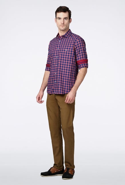 Van Heusen Navy Checks Casual Shirt Van Heusen Navy Checks Casual Shirt