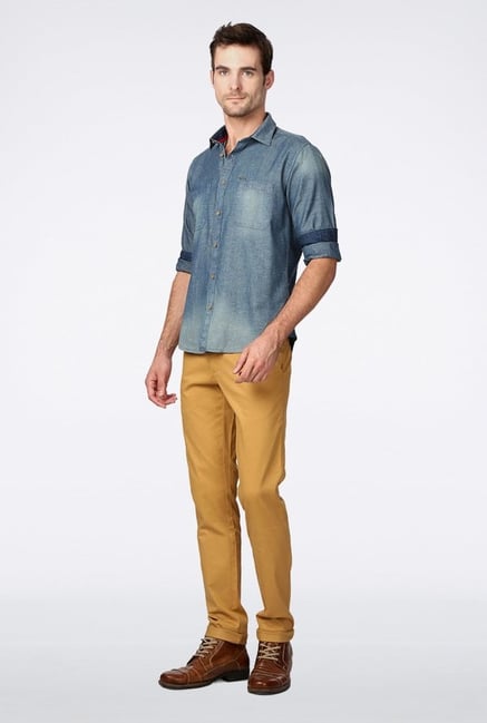 Van Heusen Blue Solid Casual Shirt Van Heusen Blue Solid Casual Shirt