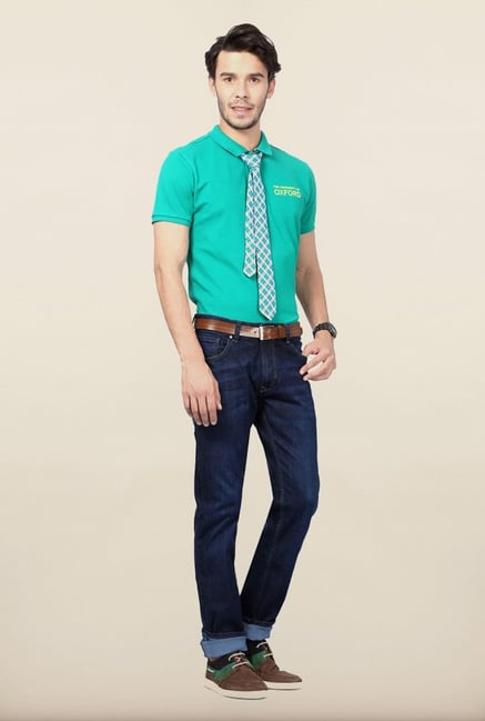 University Of Oxford Turquoise Solid Polo T Shirt University Of Oxford Turquoise Solid Polo T Shirt