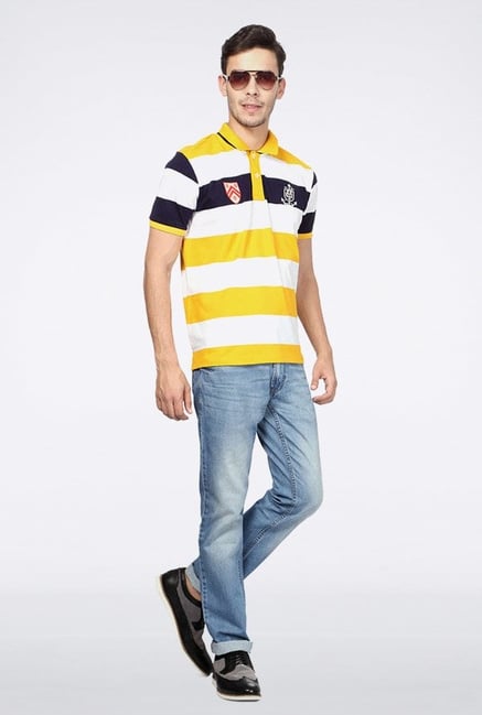 University Of Oxford Yellow Striped Polo T Shirt University Of Oxford Yellow Striped Polo T Shirt